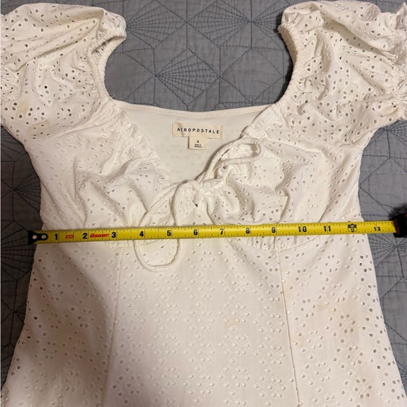 Aeropostale Solid Scoop-Neck Eyelet Fit & Flare Dress Sz Small - Picture 7 of 9